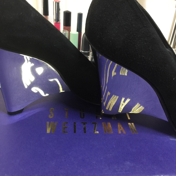 Stuart Weitzman Shoes - Stuart Weitzman | Showoff Mirrored Wedge Peeptoe